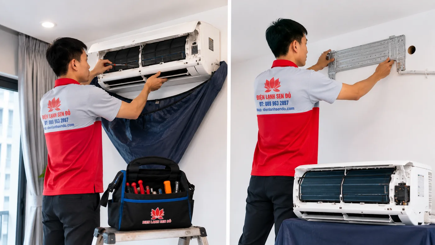 Lắp điều hòa Điện Lạnh Sen Đỏ