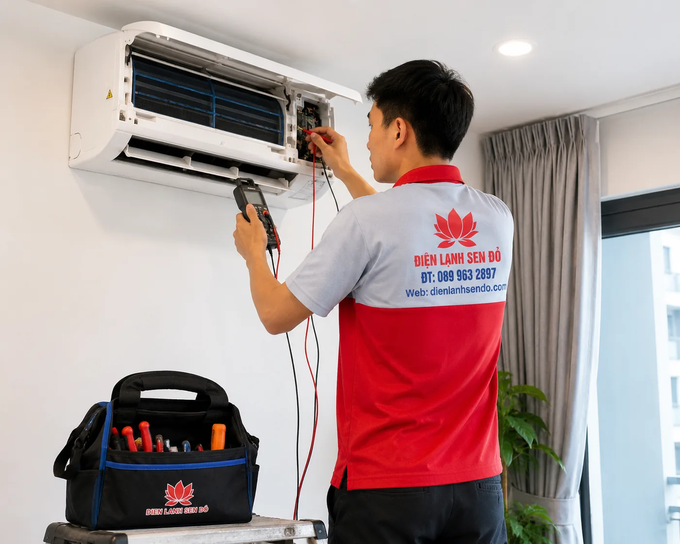 Sửa máy lạnh Điện Lạnh Sen Đỏ